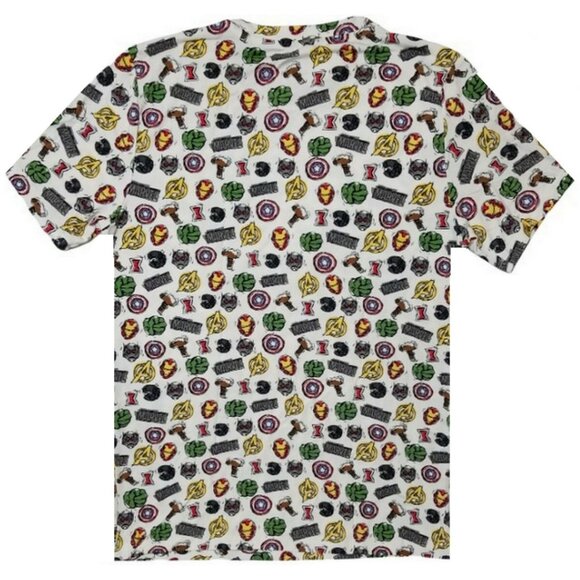 MeUndies Marvel Avengers Men Adult Modal Crew All Over Print Logo T-Shirt(M) NEW - Picture 2 of 5